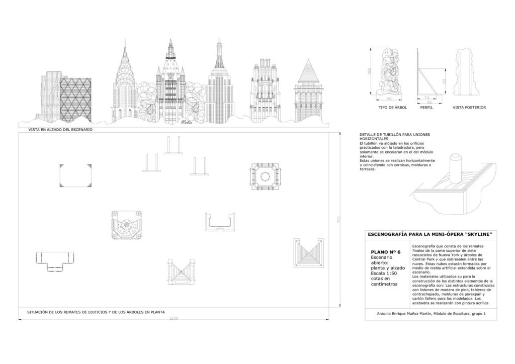 Skyline, proyecto de miniópera - diseño de escenario abierto, de Antonio Muñoz