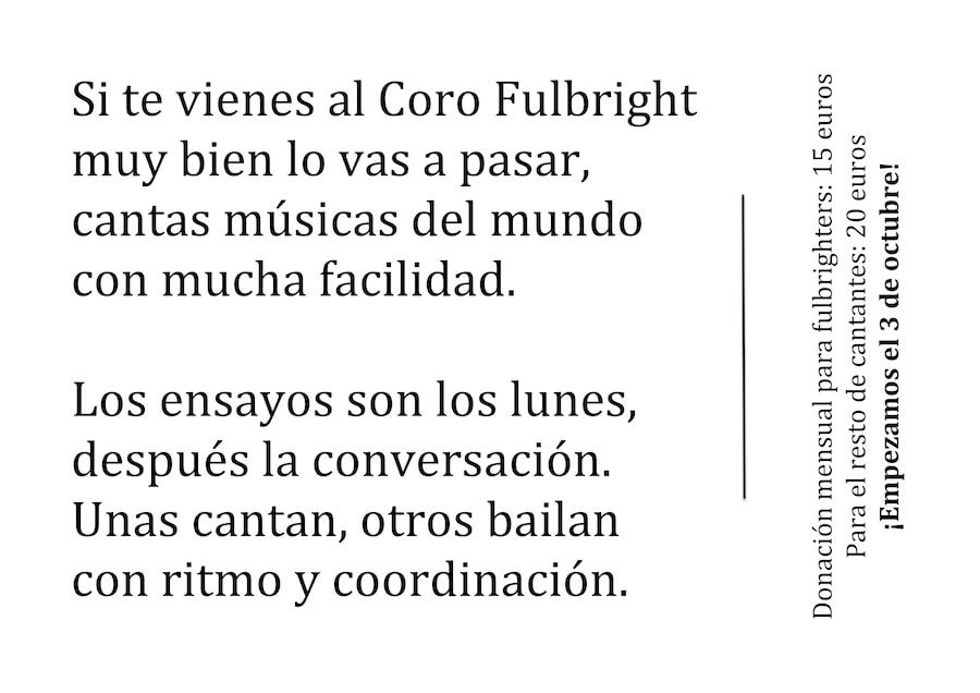 2016'X'3. Canción de convocatoria Coro Fulbright, curso 2016-17