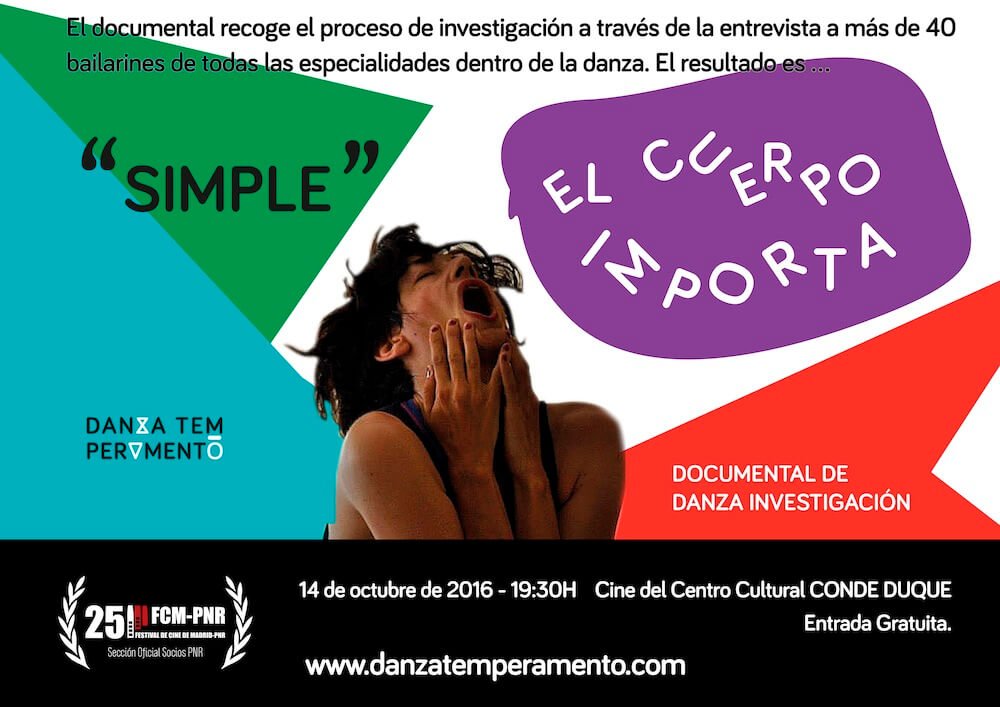 2016'X'14. Estreno documental 'Simple. El cuerpo importa'